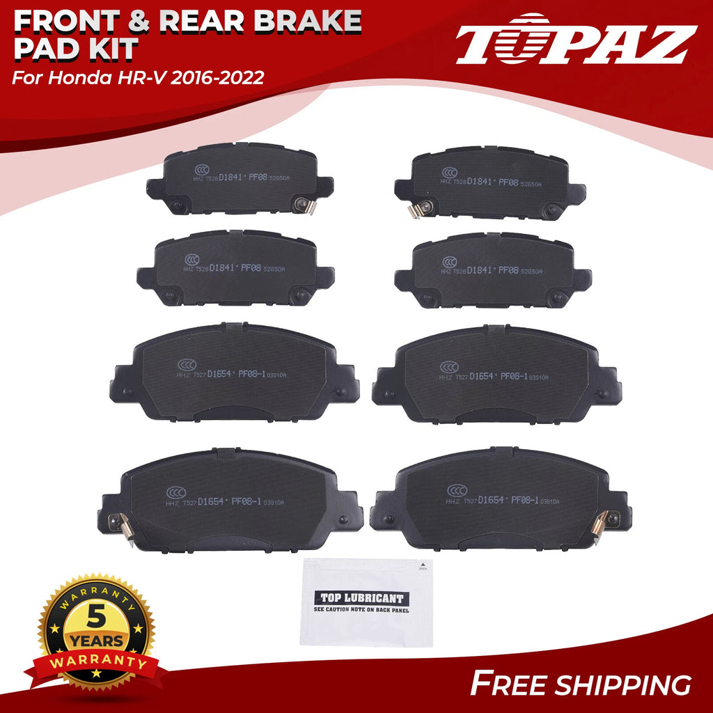 Set of 8 Ceramic Brake Pads for Honda HR-V (2016–2022)