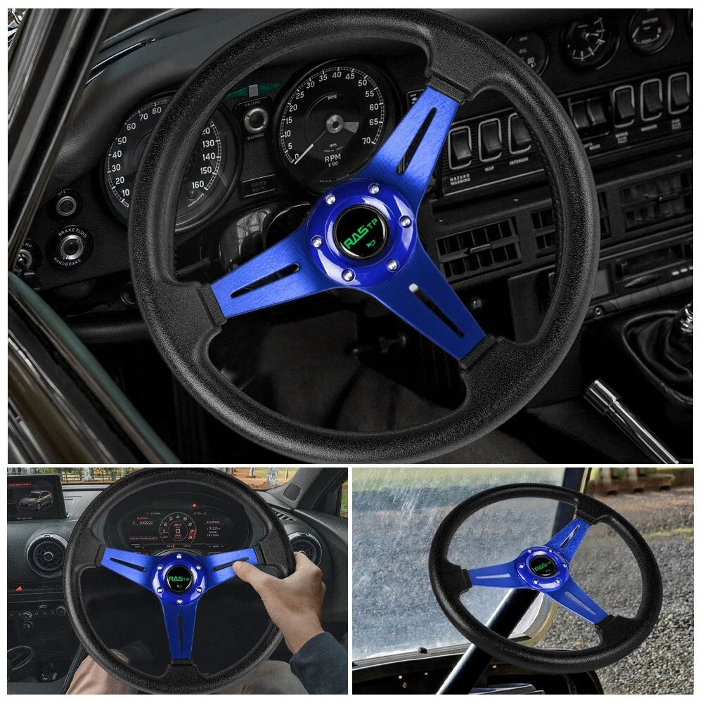 350mm Flat Dish Racing Steering Wheel for Universal Fit