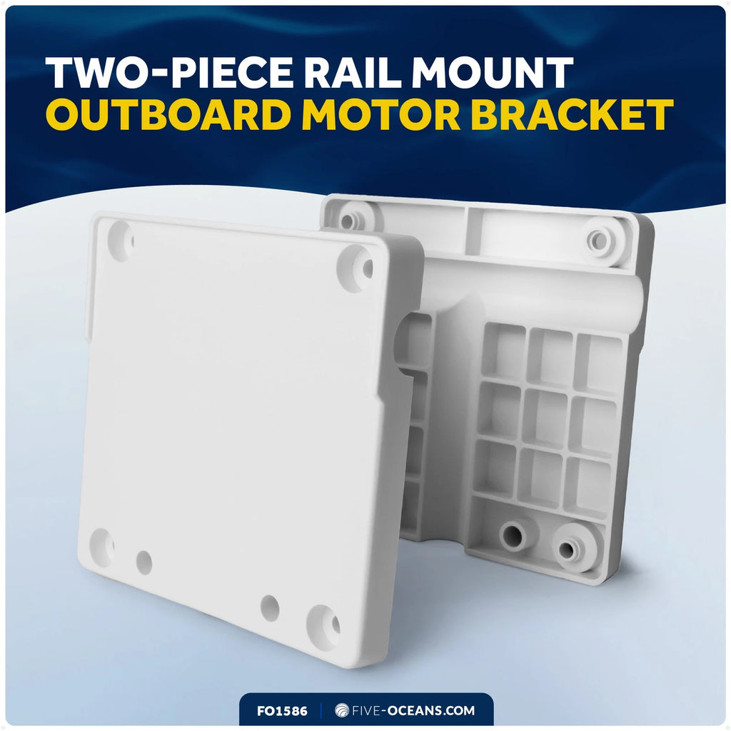 Outboard Motor Bracket for Rail Mount (Fits Up to 80 Lb, Rails Up to 1")