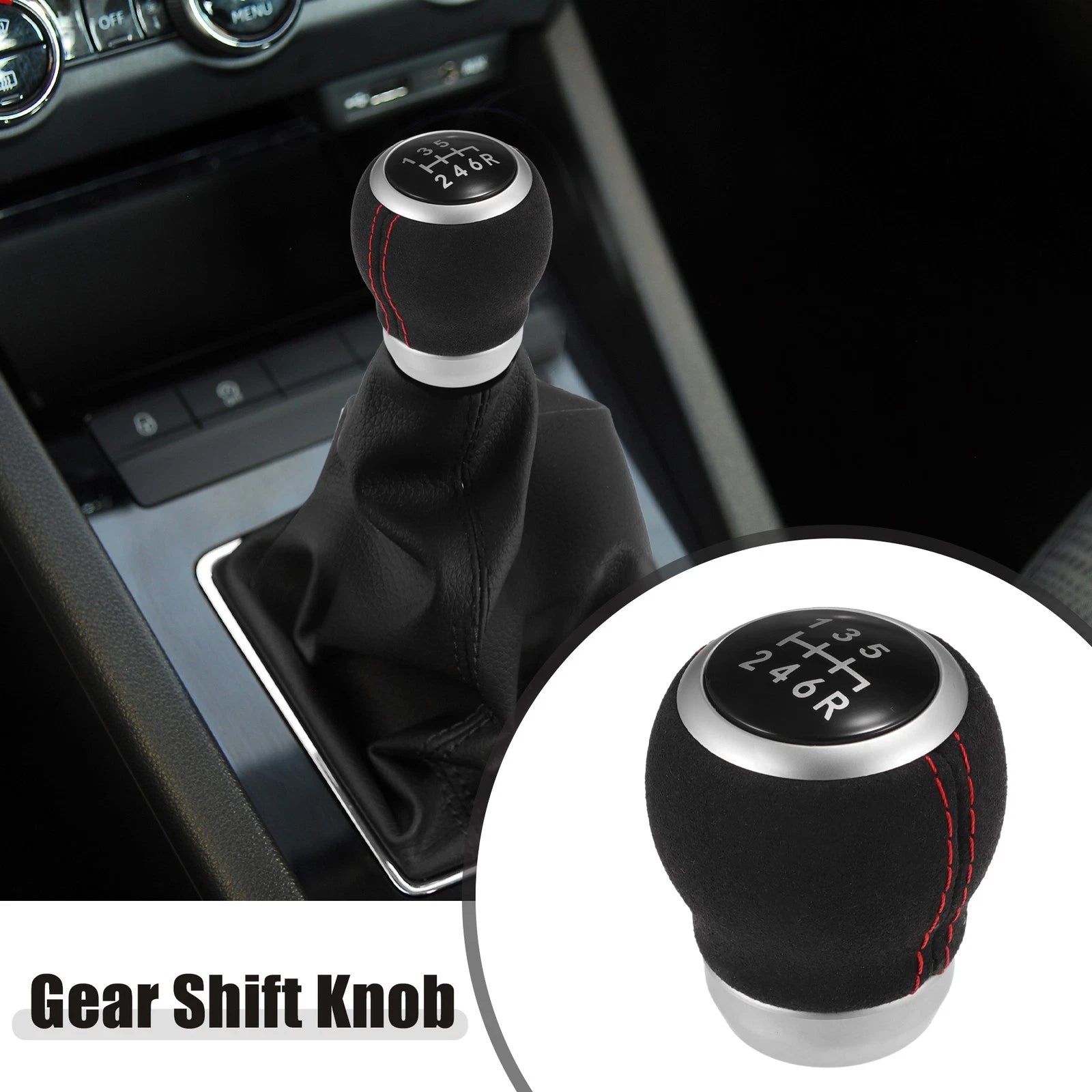 6 Speed Manual Gear Shift Knob for Subaru Impreza WRX STI (2009–2021) Suede Black