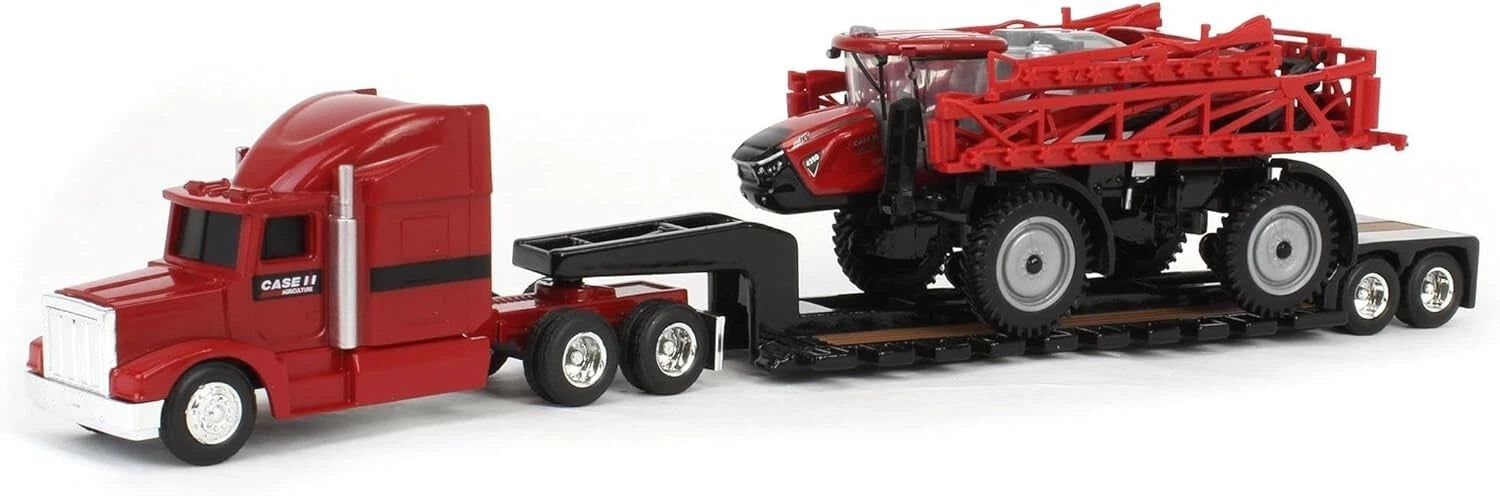 1/64 Case IH Patriot 4350 Sprayer & Semi with Lowboy Trailer (44379)