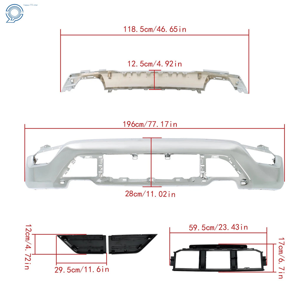 Set of 6 Chrome Front Bumper Face Bars for Ford F150 (2021–2023)