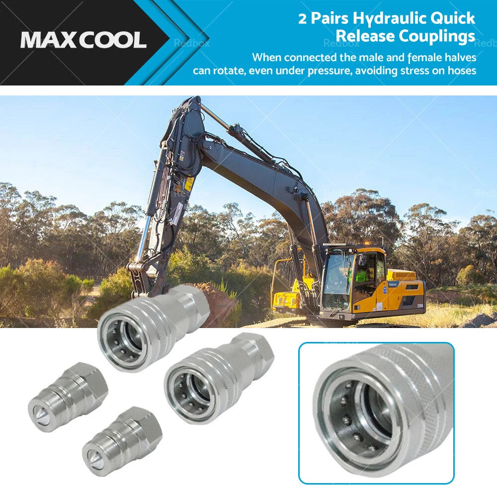 Hydraulic Quick Release Couplings 1/2 BSP for Tractor (ISO Poppet)