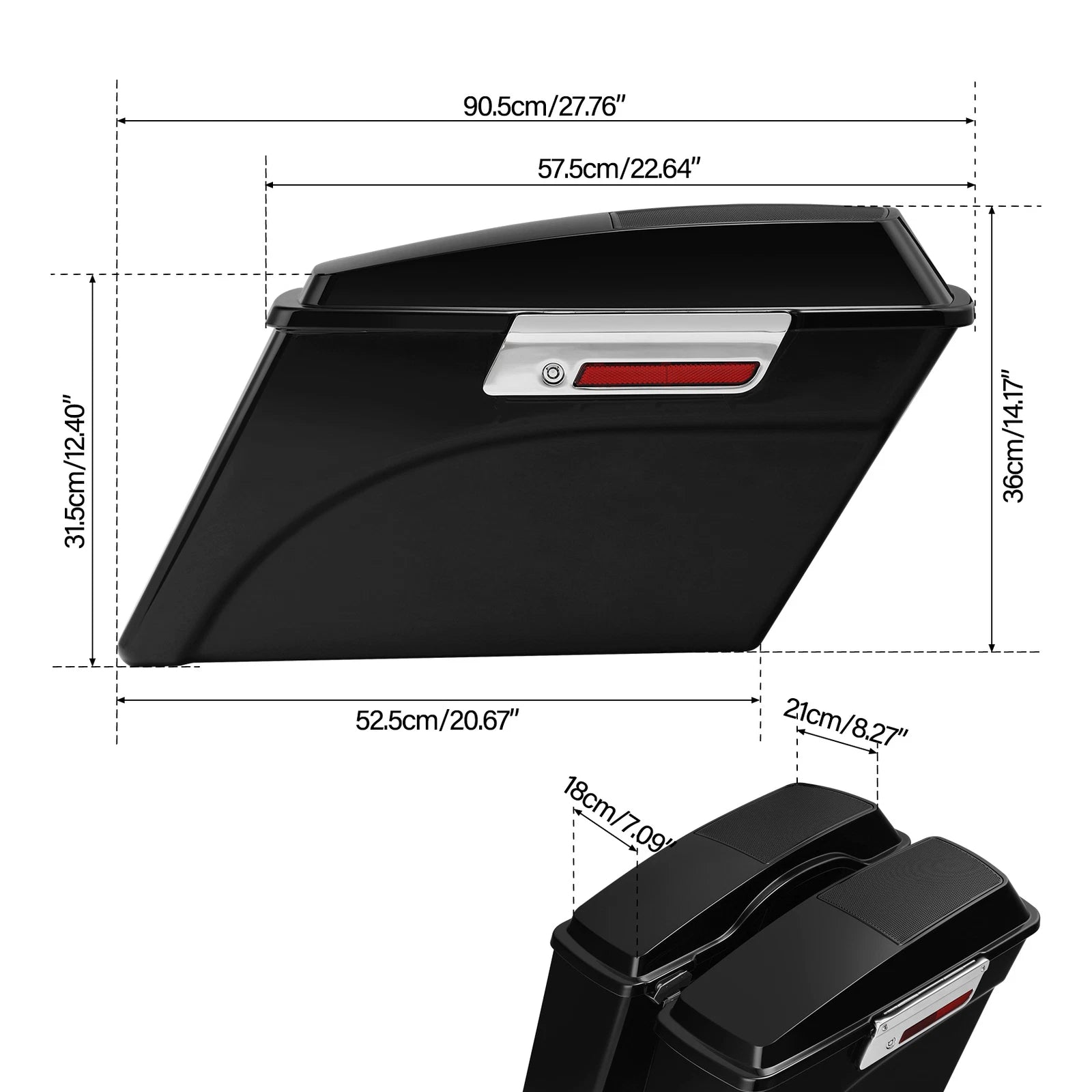 Hard Saddlebags Speaker Lid + Conversion Brackets for Harley Softail
