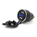 Dual USB Charger DIN Socket Voltmeter for BMW Motorcycle (EU Plug)