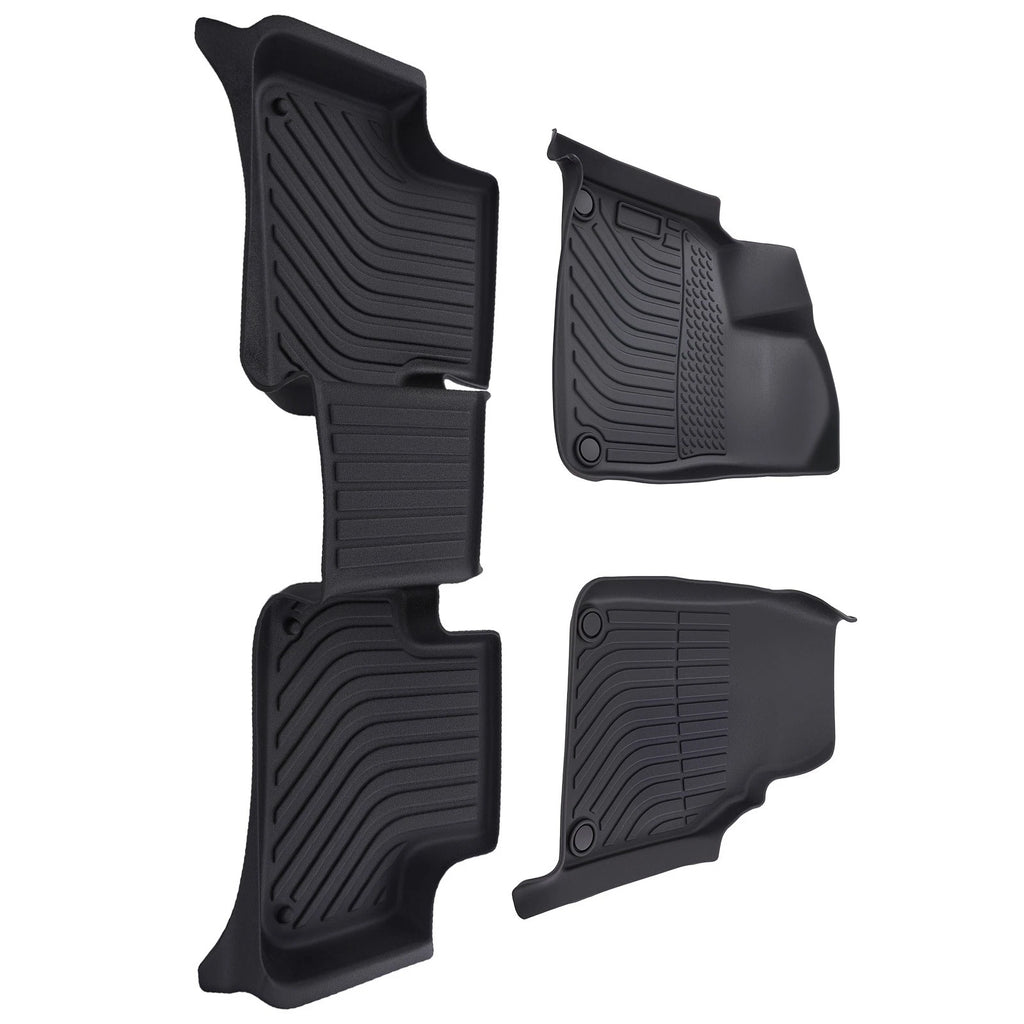 Set of 4 TPE Rubber Black Carpet Floor Mats for Audi Q7 (2017–2025)