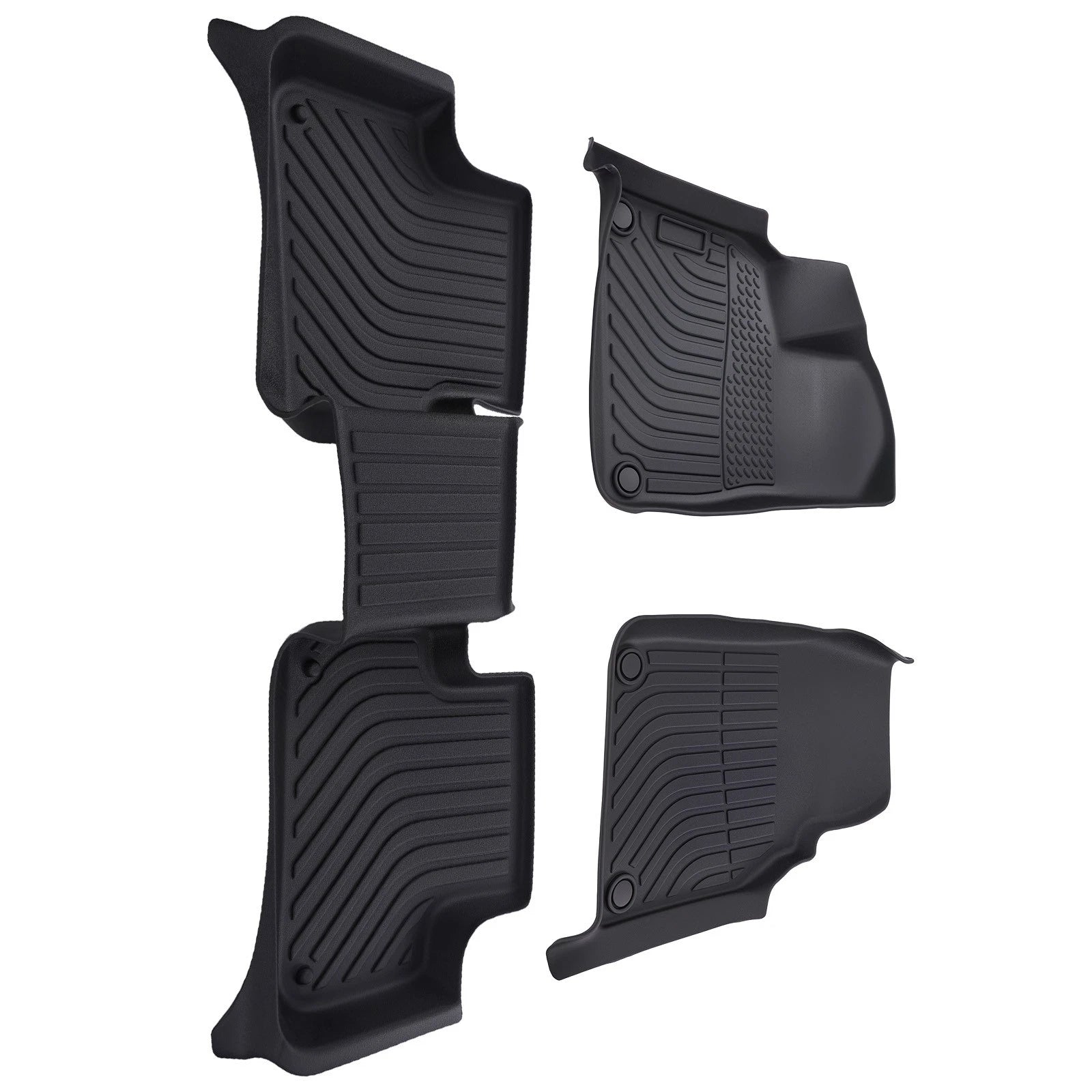 Set of 4 TPE Rubber Black Carpet Floor Mats for Audi Q7 (2017–2025)