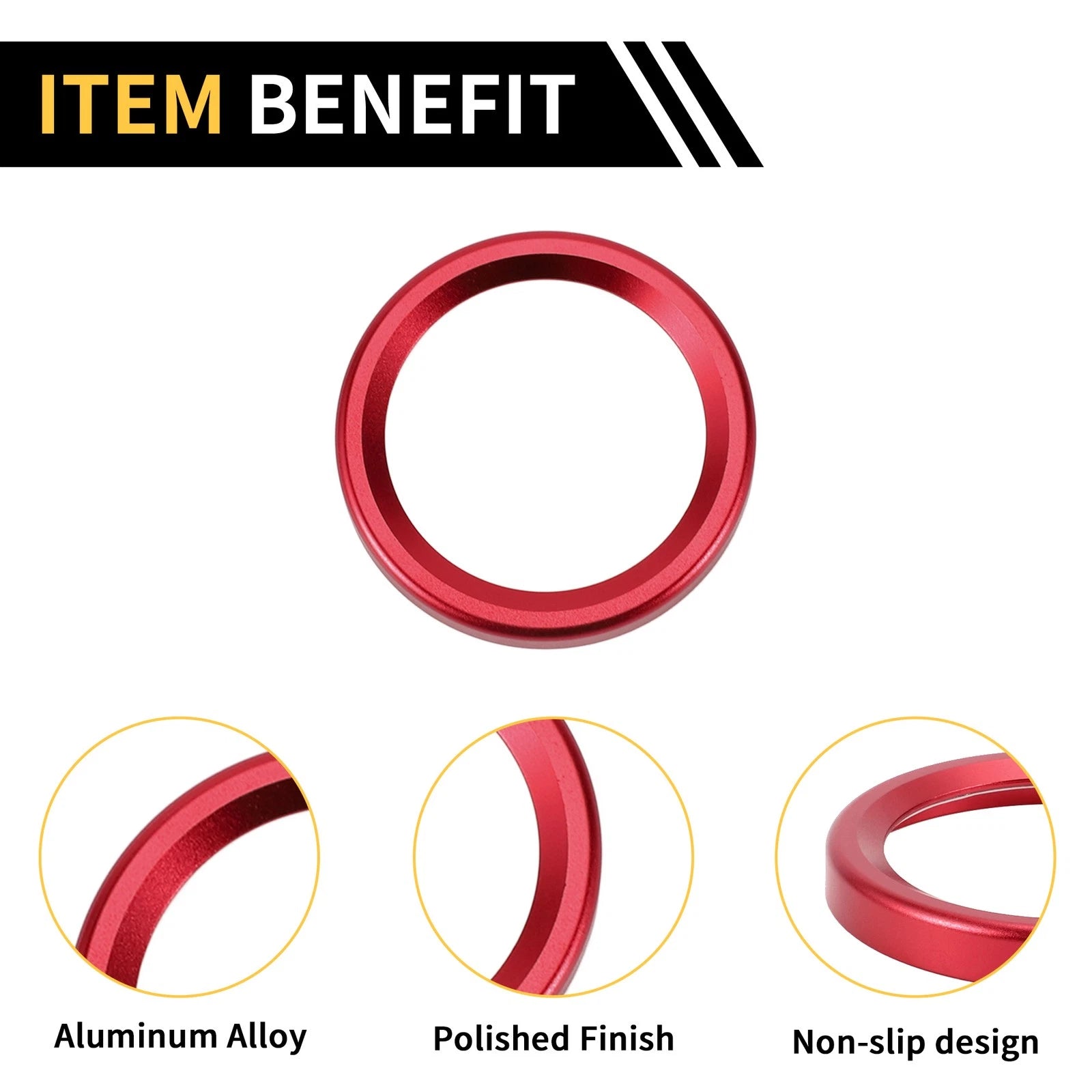 Engine Start Stop Button Switch Knob Cover Ring for Ford Maverick (2022) Red