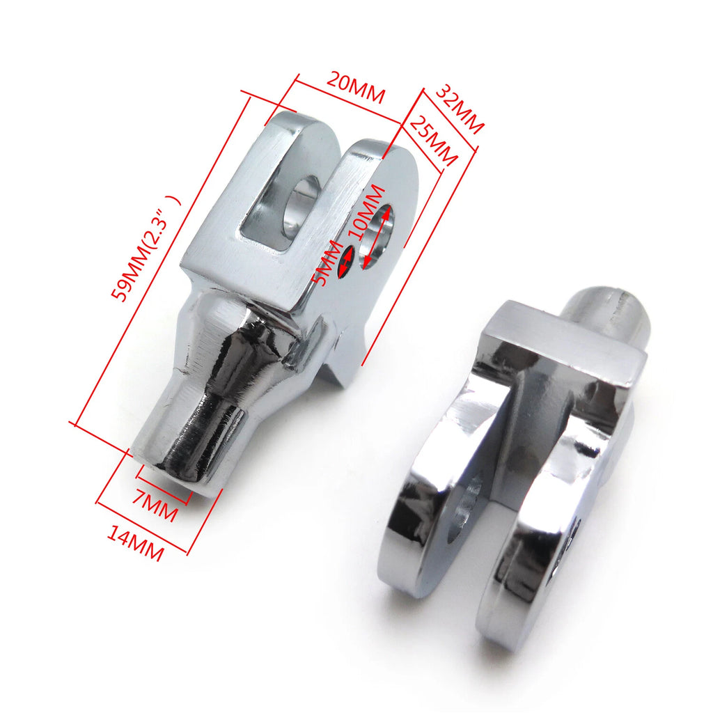 Chrome Foot Pegs Connection Fittings for Triumph Thunderbird Sport Bonneville (1995–2004)