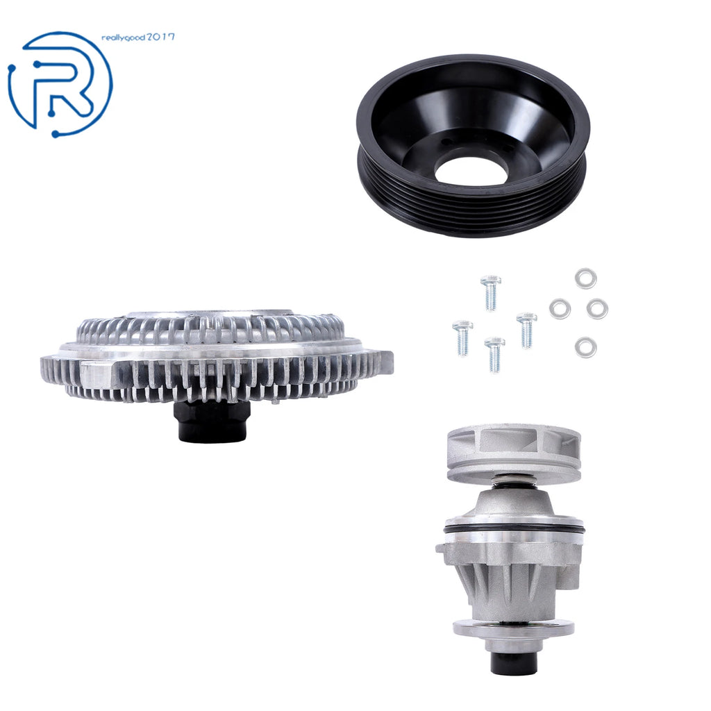 Water Pump & Fan Clutch & Pulley Kit for BMW E39 X5 E53 E46 (1995–2006)