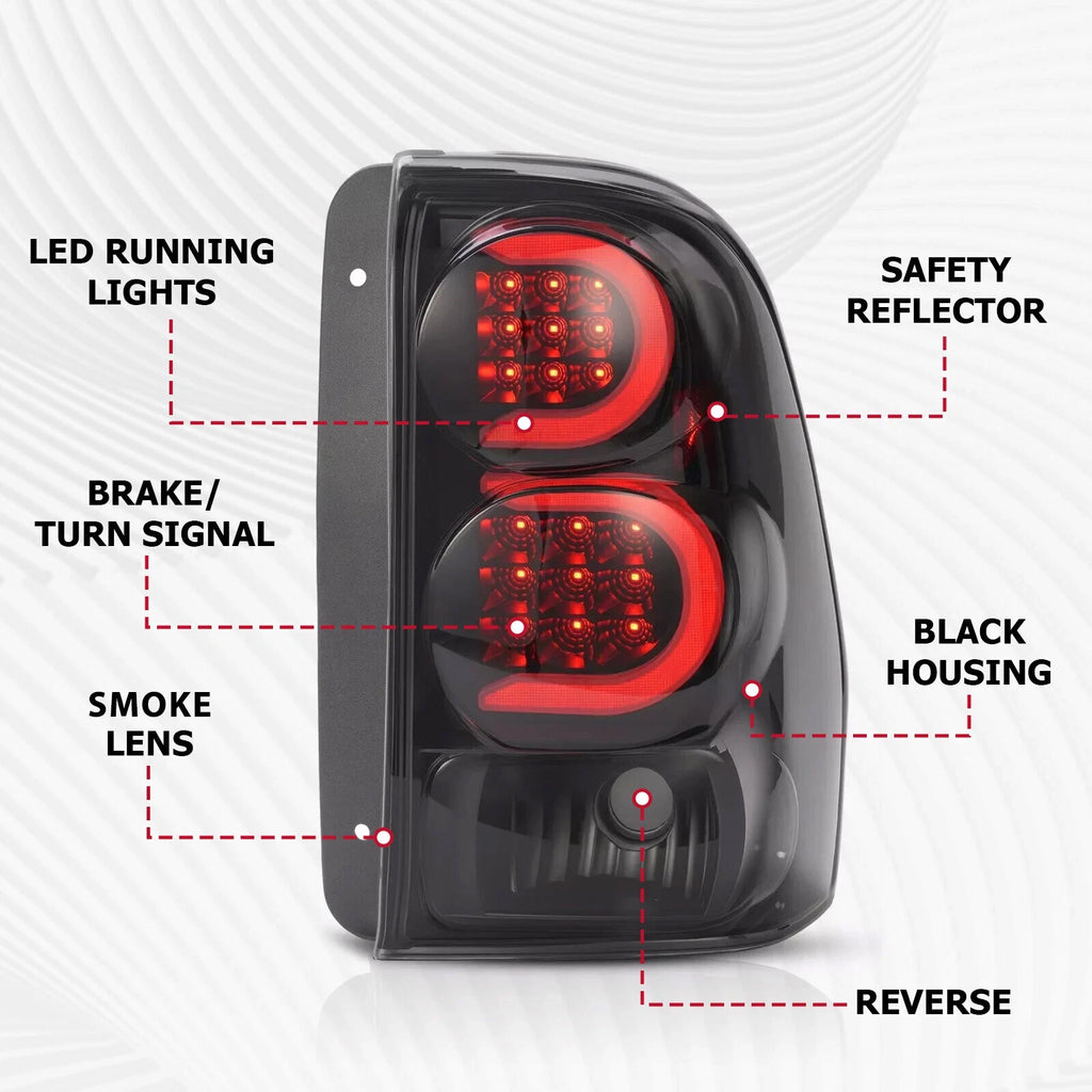 LED Turn Tail Lights for Chevrolet Trailblazer (2002-2009) Smoke