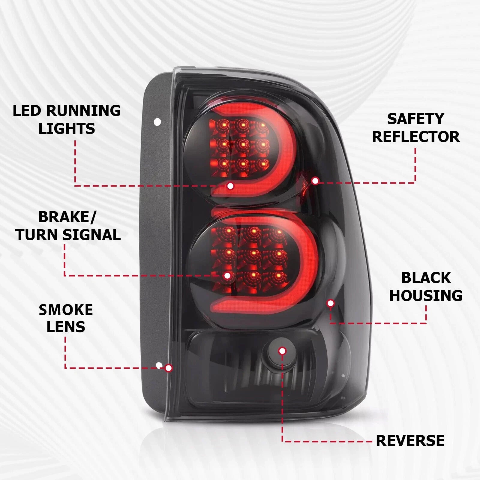 LED Turn Tail Lights for Chevrolet Trailblazer (2002-2009) Smoke