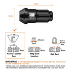 20Pcs M12x1.5 Closed End Bulge Acorn Lug Nuts for