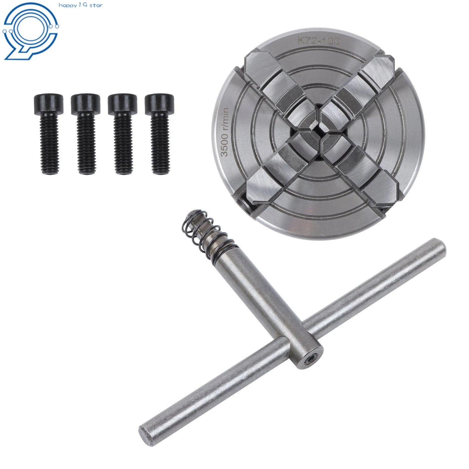 4 Jaw Independent Chuck for Wood Lathe (100mm)