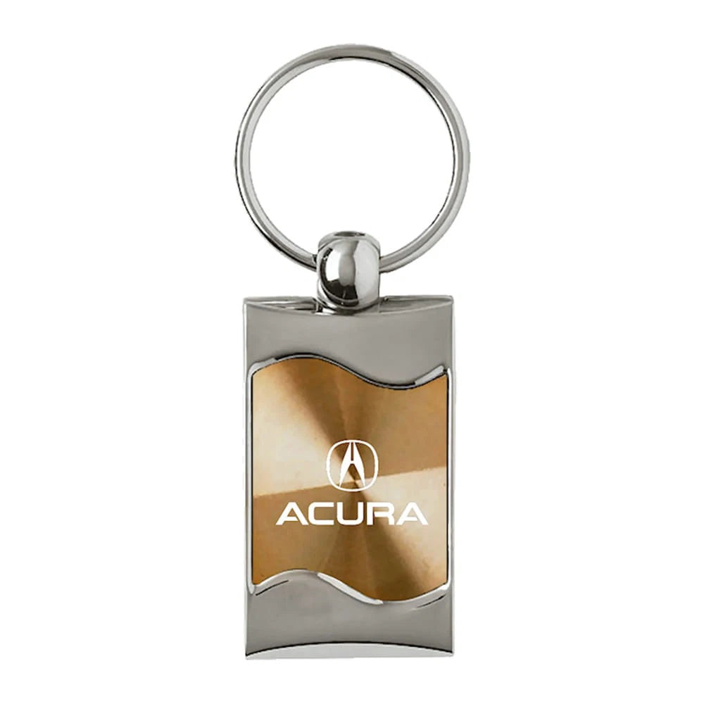 Gold Rectangular Wave Keychain - Officially Licensed for Acura