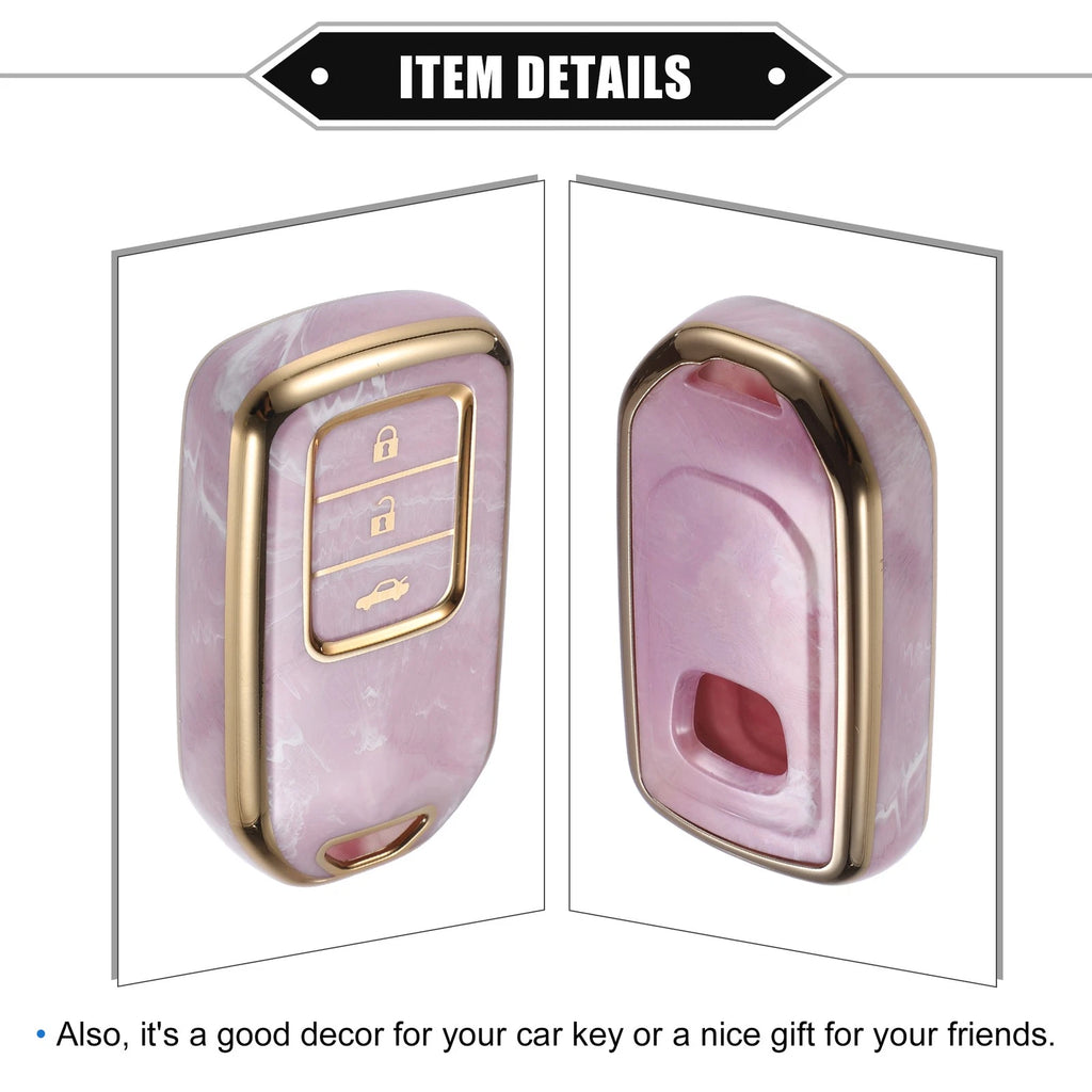 3X TPU Key Fob Cover Case for Honda CR-V, Civic (2014–2016) - Pink