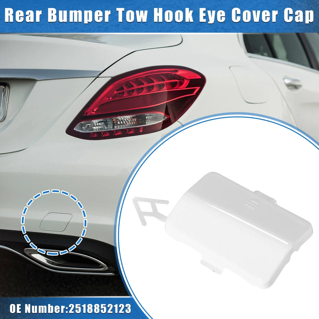 Rear Bumper Tow Hook Eye Hole Cap for Mercedes-Benz R320 (2007-2009) White