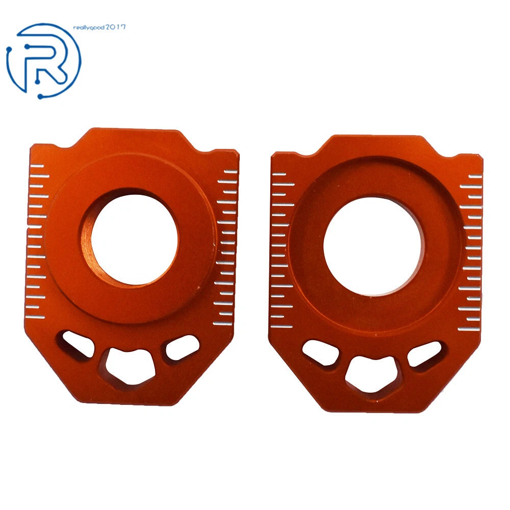 2X 20mm CNC Rear Axle Spindle Chain Adjuster Blocks for KTM SX EXC XCW (125–530)