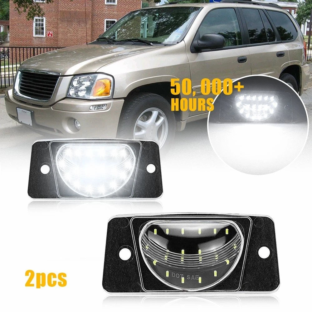 LED License Plate Lamps Tag Lights Pair for Trailblazer Envoy Rainier (2002–2009)