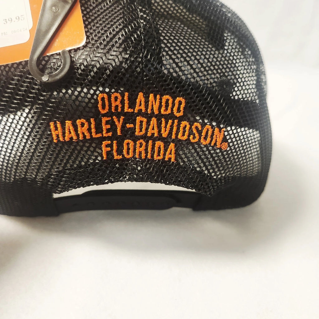 Harley-Davidson Men's Orlando Gator Snapback Trucker Hat (Black)