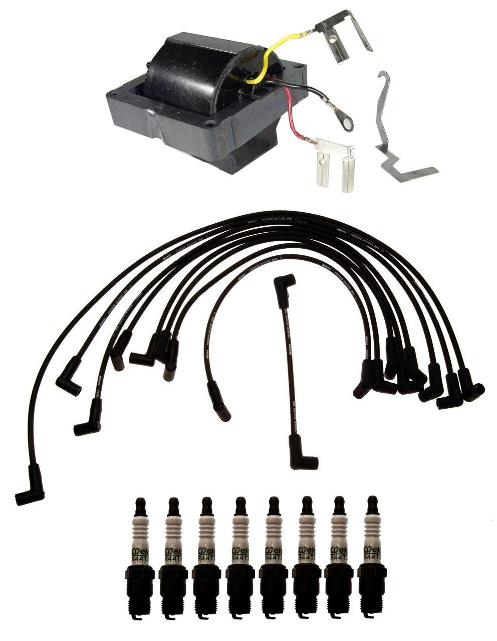 Ignition Wires & Spark Plugs Kit for Chevy P20 P30 GMC C25 Jimmy (1 Coil, 8 Plugs)