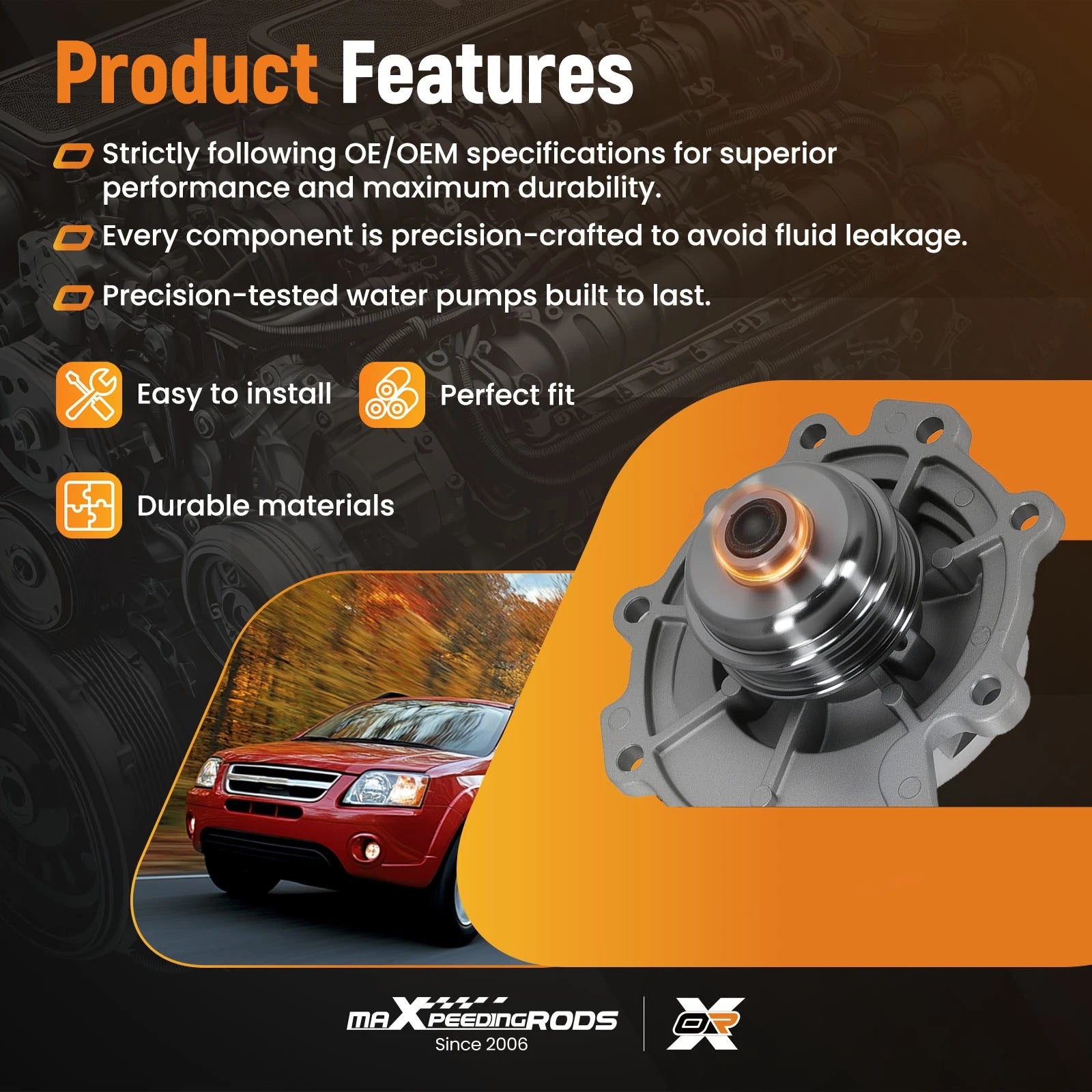 Water Pump for Ford Escape Mazda MPV 3.0L V6 (2003–2006)