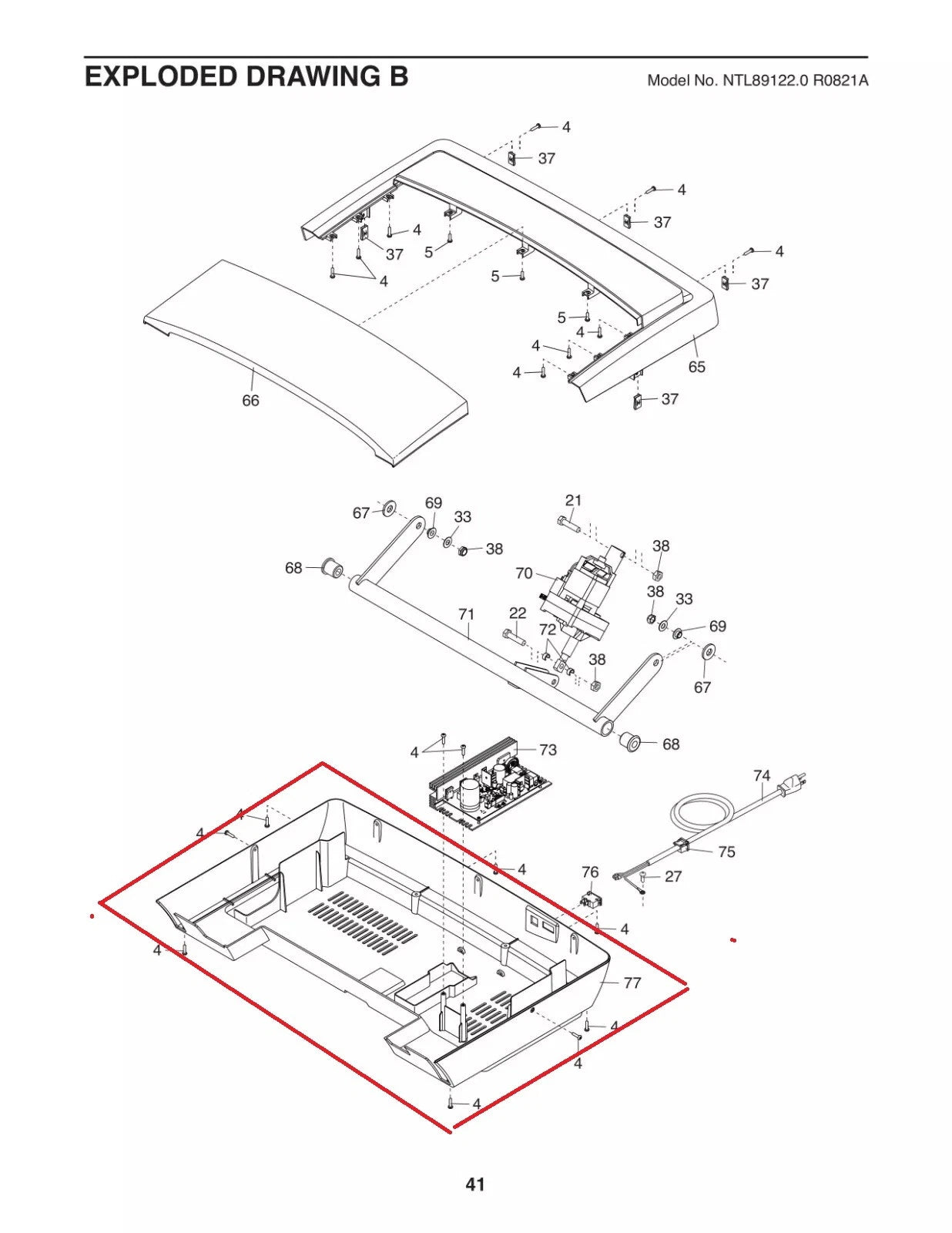 Motor Belly Pan Shroud Bezel for NordicTrack Elite 900 1000 347853
