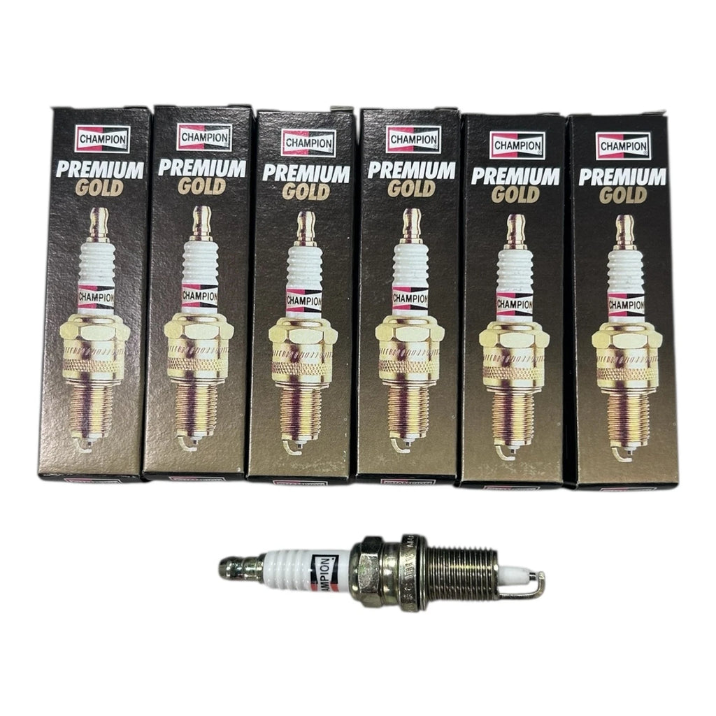 Set of 6 Champion 2412 Marine Premium Gold Spark Plugs for Marine Use