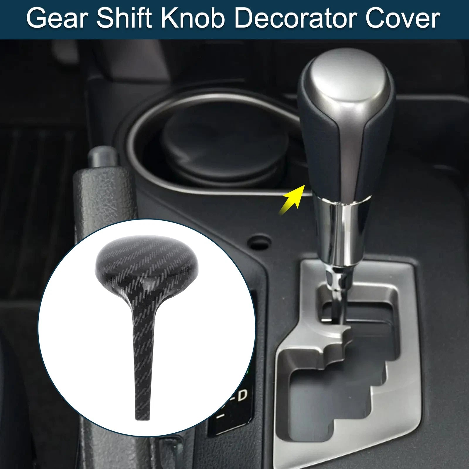 Gear Shift Knob Decorator Cover for Toyota RAV4 Corolla Vios (2014–2018) Black