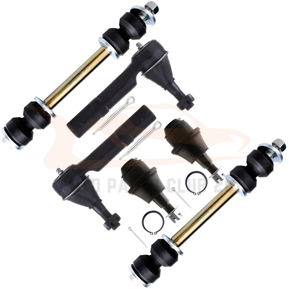 Set of 6 Front Lower Ball Joints Sway Bar Tie Rod for Cadillac Escalade (2007–2014)