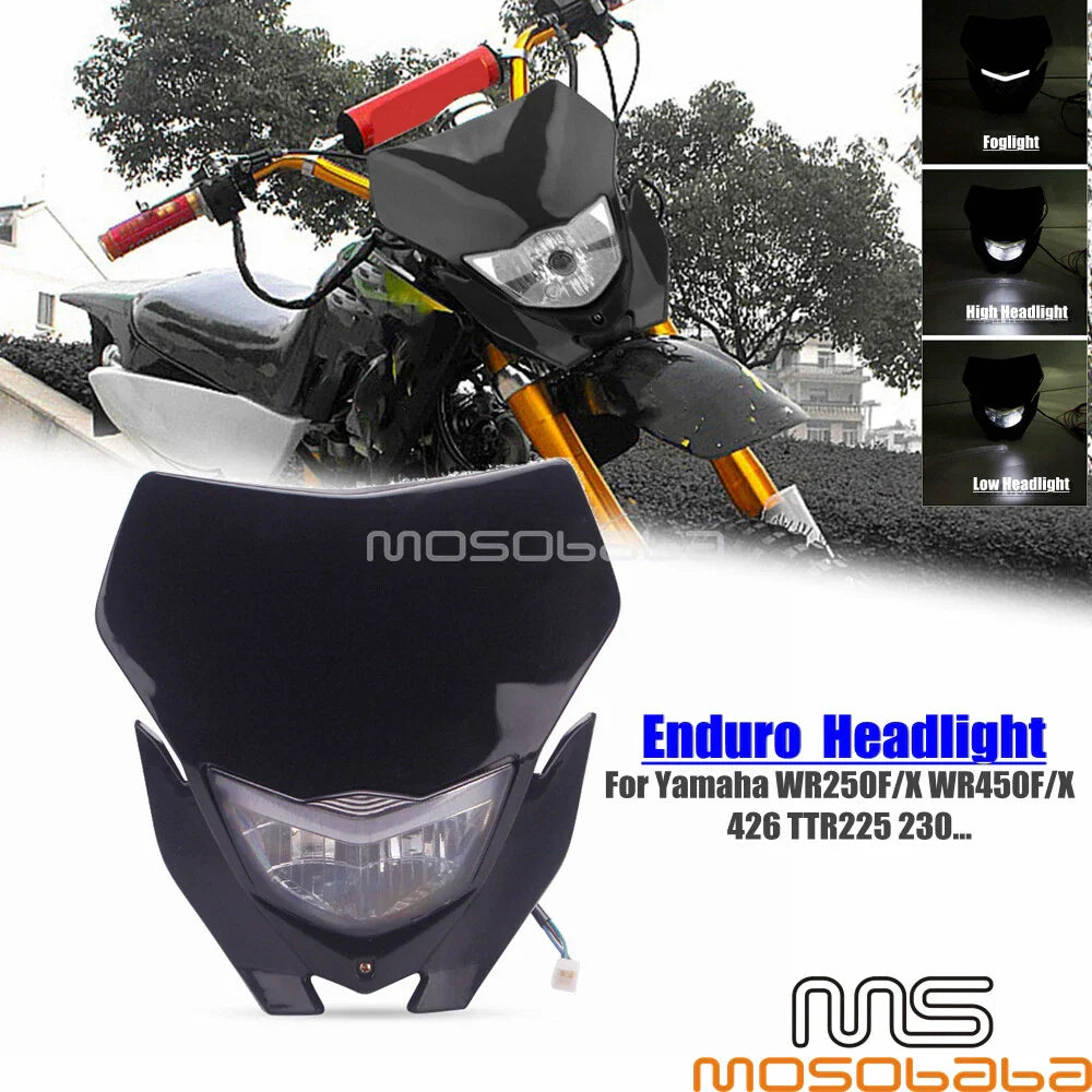 Enduro LED Headlight Fairing for Honda Kawasaki Yamaha YZ KLX CRF WRF