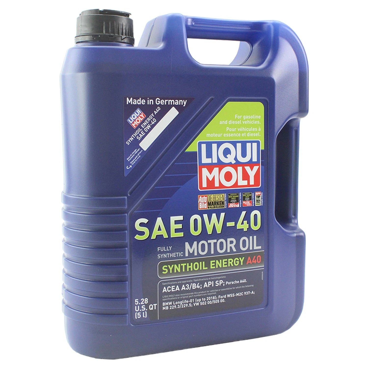 Set of 3 Liqui Moly Synthoil Energy A40 0W-40 Engine Oil (15L)