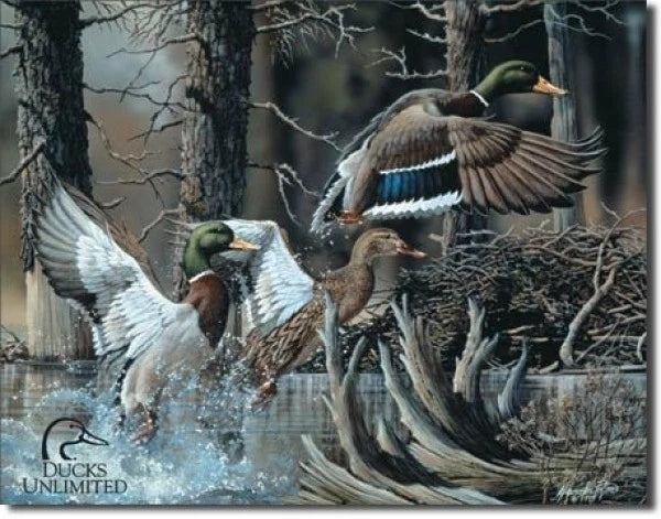 Vintage Replica Tin Metal Sign for Duck Unlimited Mallard Decoy (1204)