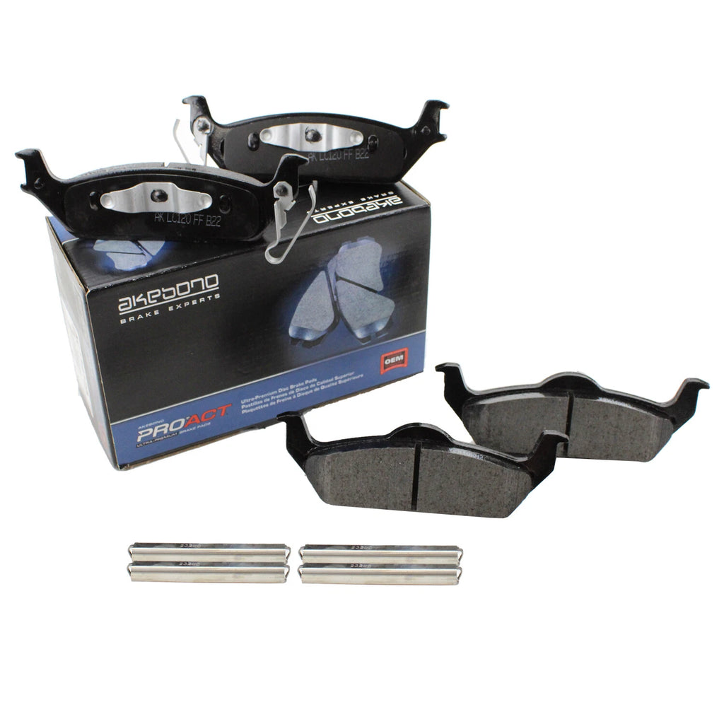 Set of 4 Akebono ProACT Rear Ceramic Disc Brake Pads for Ford F-150, Lincoln Mark LT (2004–2008)