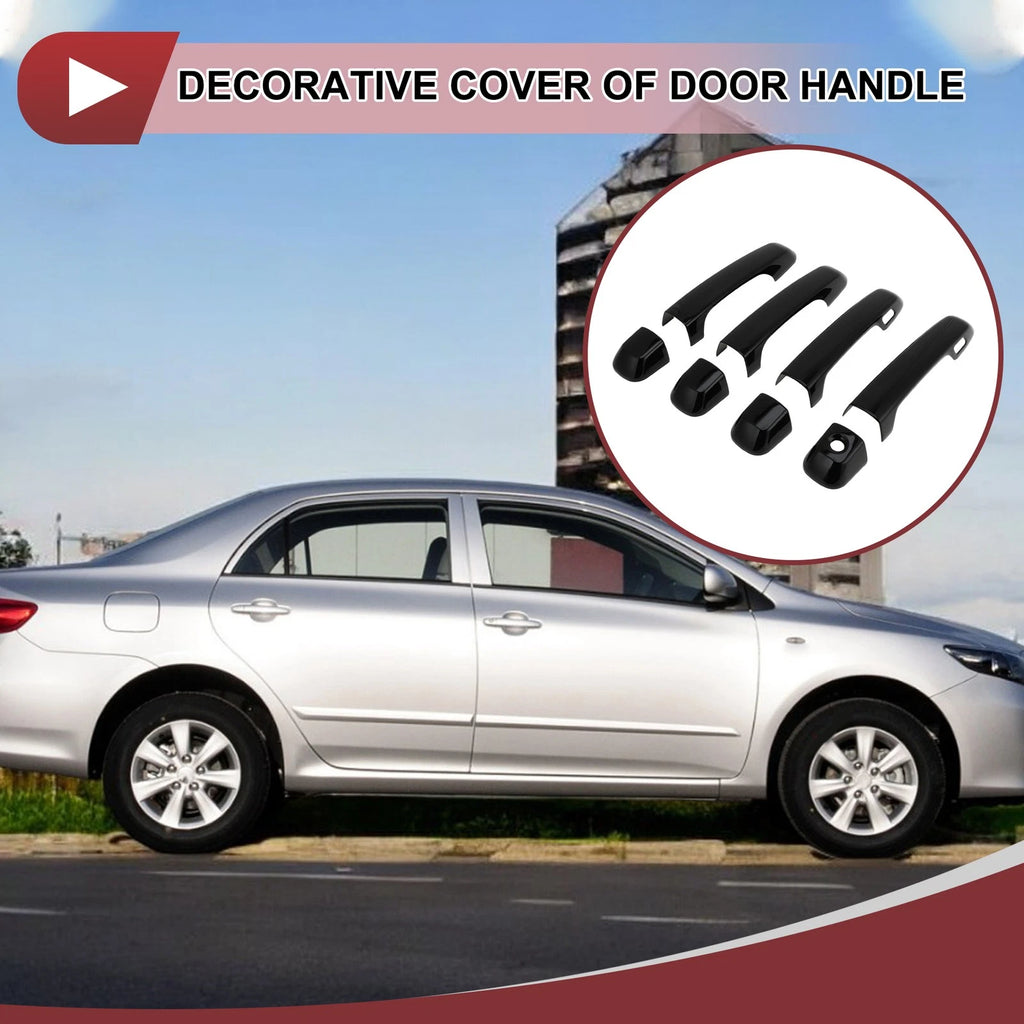 Set of 4 Car Door Handle Covers for Toyota Land Cruiser  Gloss Black ABS