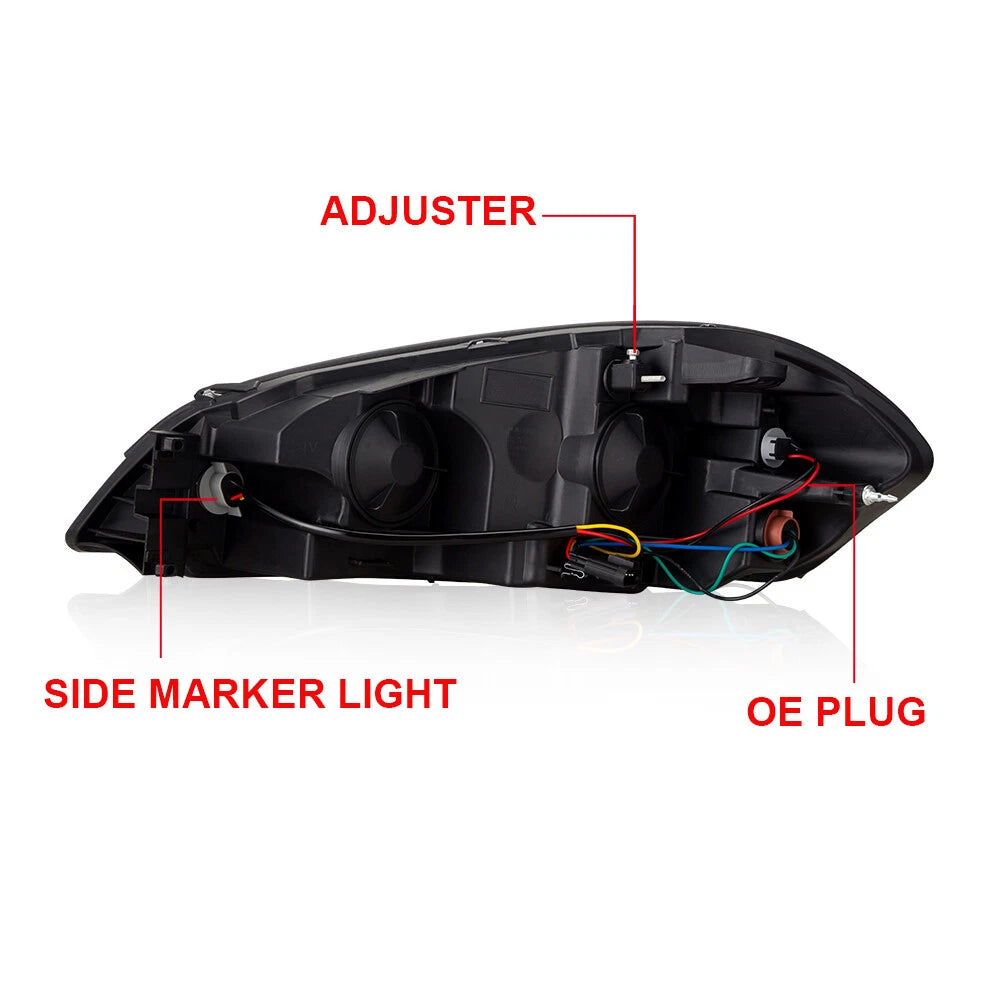 LED DRL Headlights for Chevy Impala (2006–2016) Black Housing