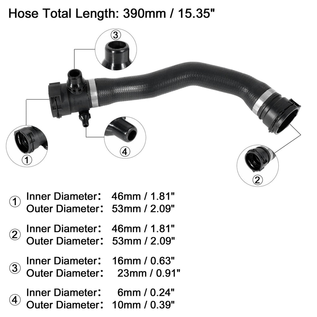 Coolant Water Hose 17127646155 for BMW X3 (2015–2017)