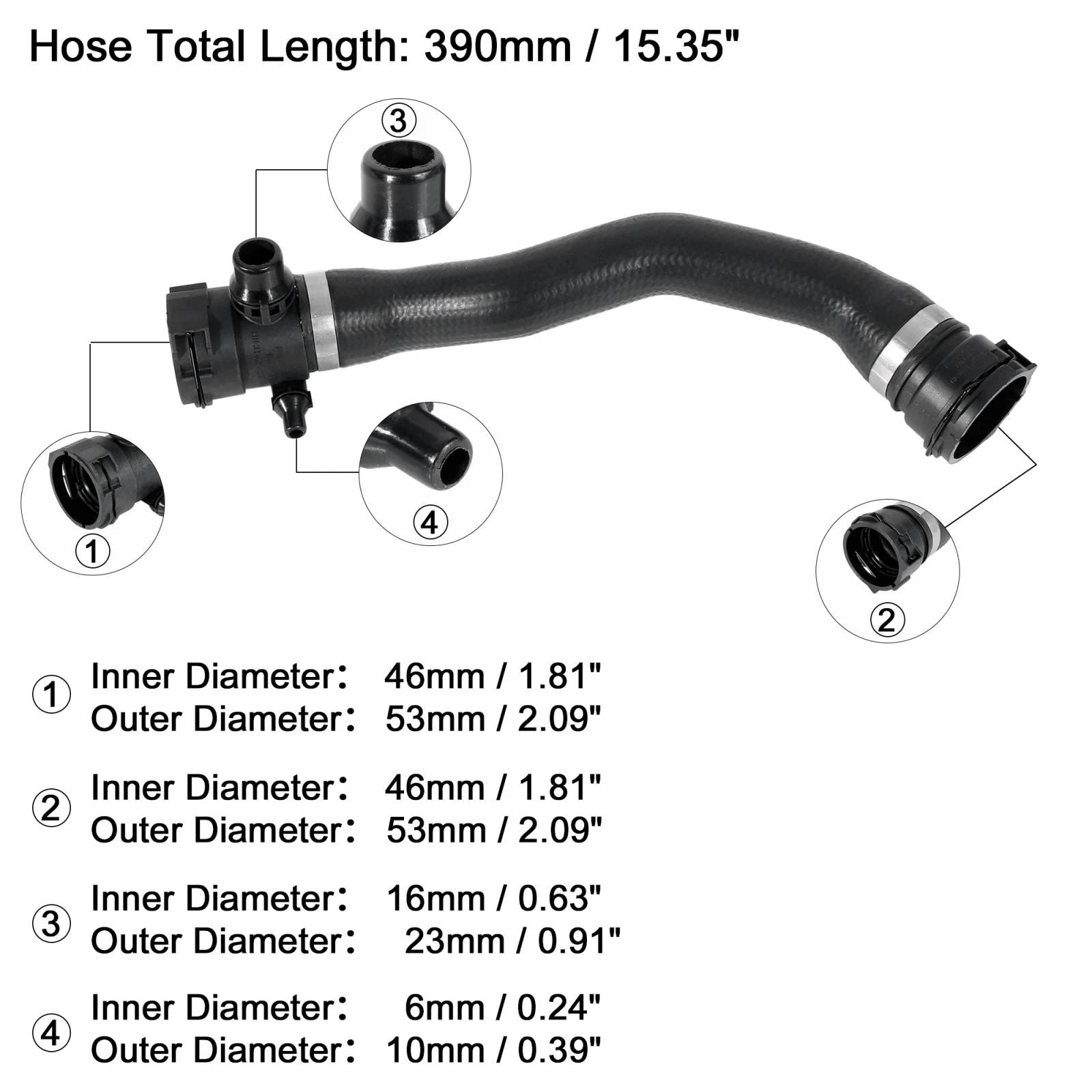 Coolant Water Hose 17127646155 for BMW X3 (2015–2017)