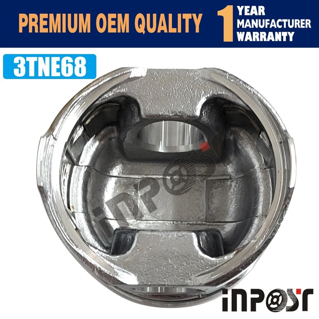 Set of 3 Pistons with Rings for Yanmar 3TNE68 (68mm)