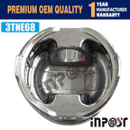 Set of 3 Pistons with Rings for Yanmar 3TNE68 (68mm)