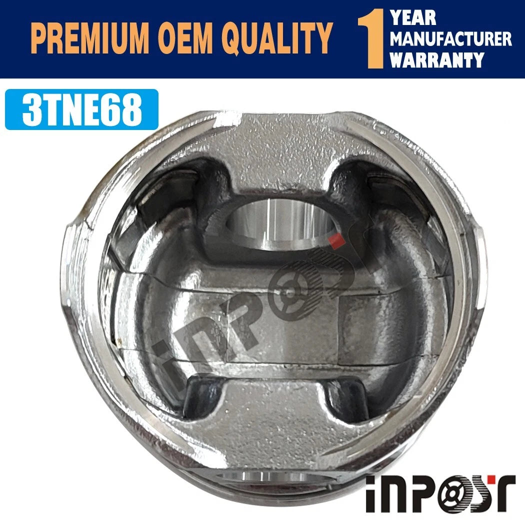 Set of 3 Pistons with Rings for Yanmar 3TNE68 (68mm)
