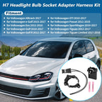 H7 Headlight Bulb Socket Adapter Wiring Kit for VW Golf GTI, Passat (2006–2019)