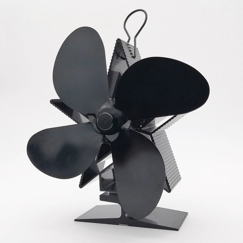 Heat Powered Fan for Home Decor (Aluminum Alloy Blades, 4 Blade Design)