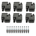 Set of 6 Ignition Coils & 12 Iridium TT Spark Plugs for Mercedes W210 W163