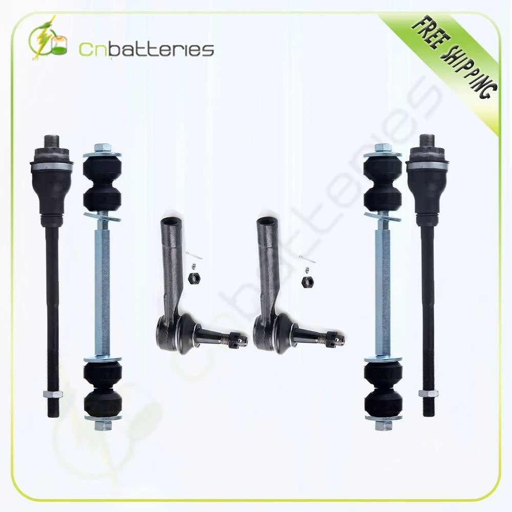Set of 2 Outer & 2 Inner Tie Rod Ends + 2 Sway Bars for Chevrolet Tahoe (2001–2004)