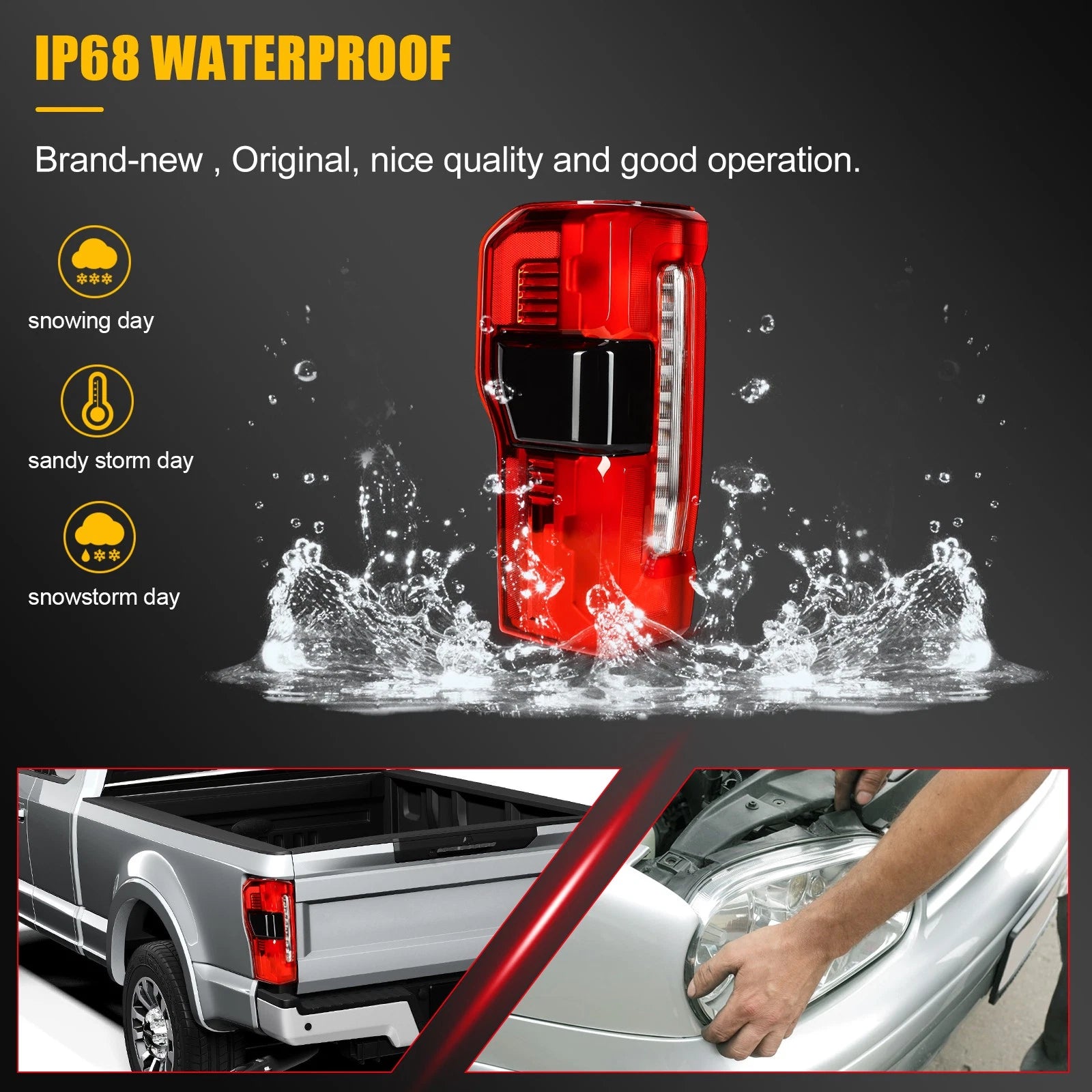 Driver Side Tail Light for Ford F-250 F-350 Super Duty (2023–2024) w/Blind Spot