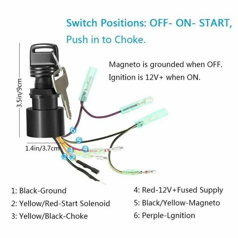 Ignition Key Switch Assembly for Mercury Outboard Motor (1987-1999)