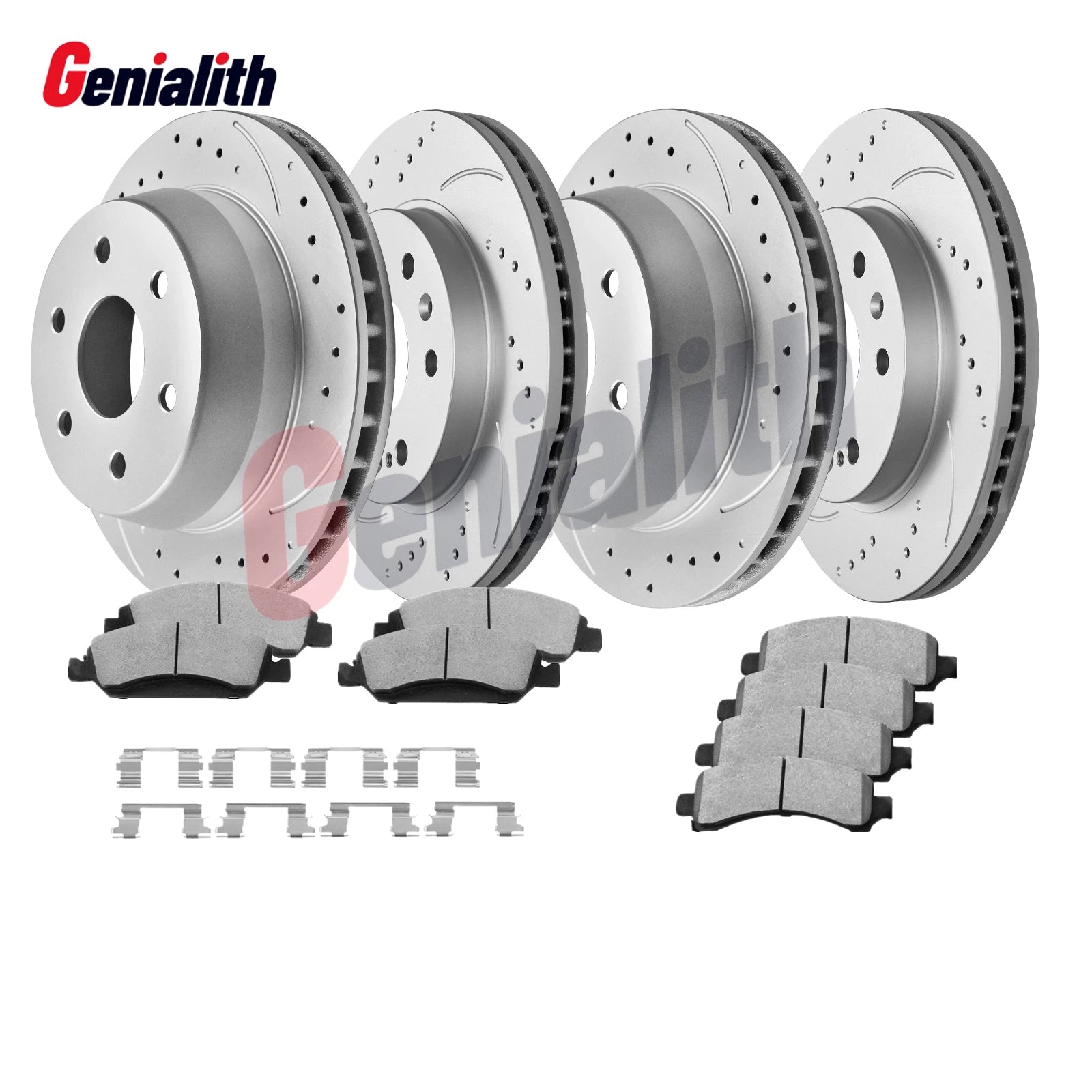 Front Rear Brake Rotors Pads Kit for Chevy Express Savana 1500 (2009–2014)