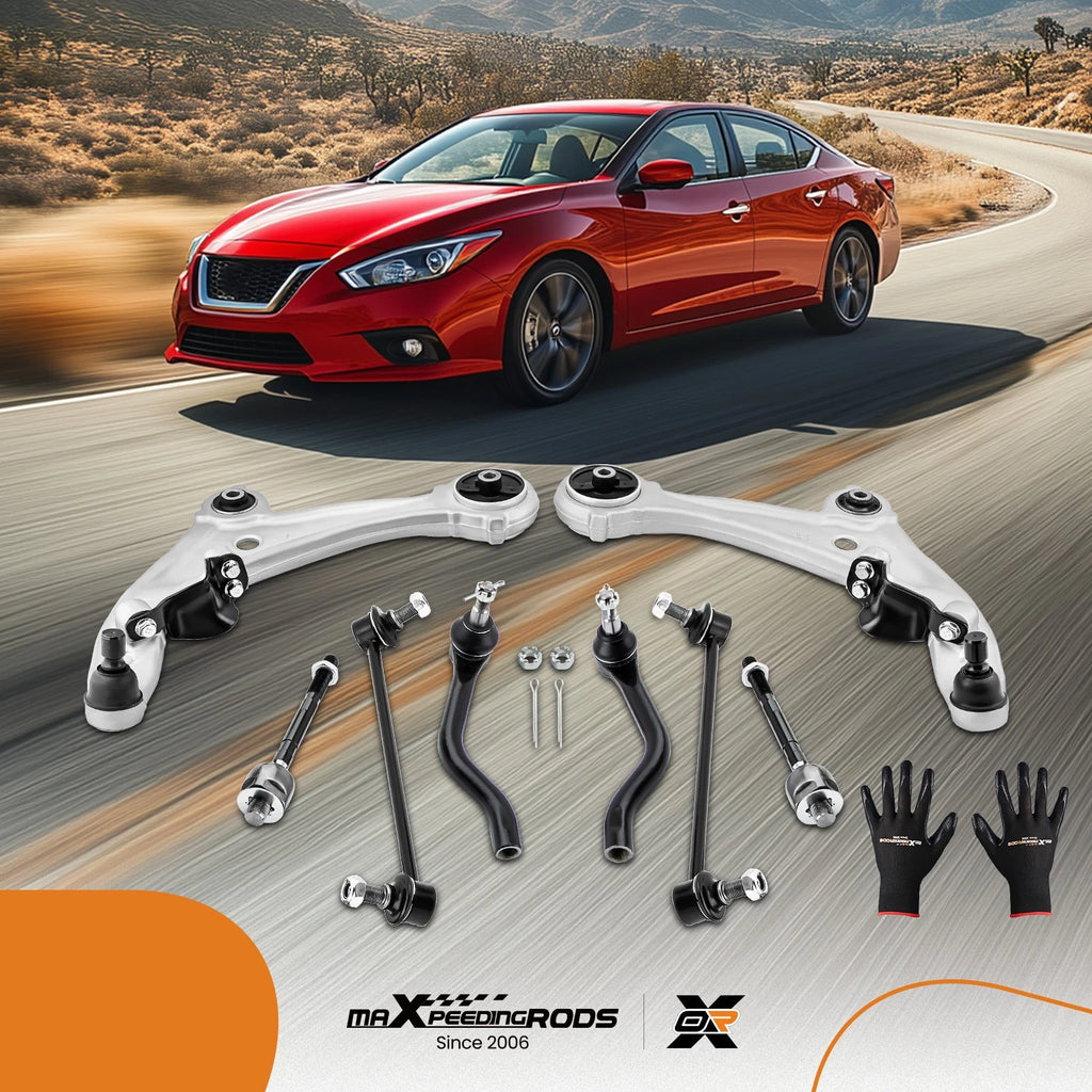 Complete Front Control Arm Kit with Tie Rods for Nissan Altima (2007–2013)