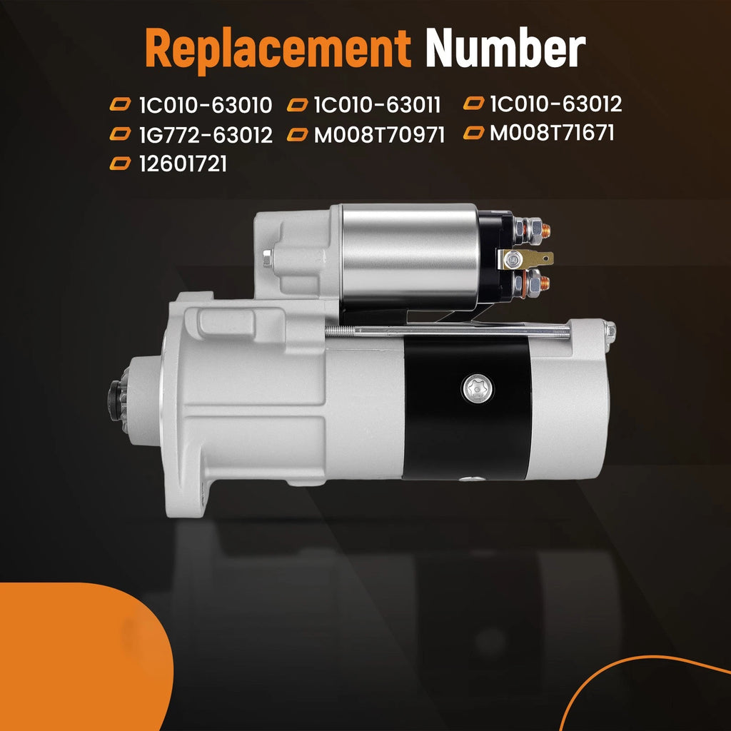 12V Starter Motor for Kubota M6040 M6800 M7040 M8200 M9000 (M008T7097)